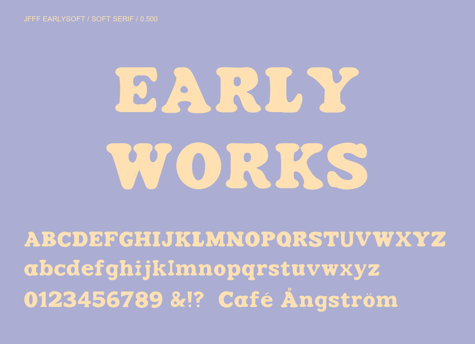 Earlysoft uppercase, lowercase and figures.