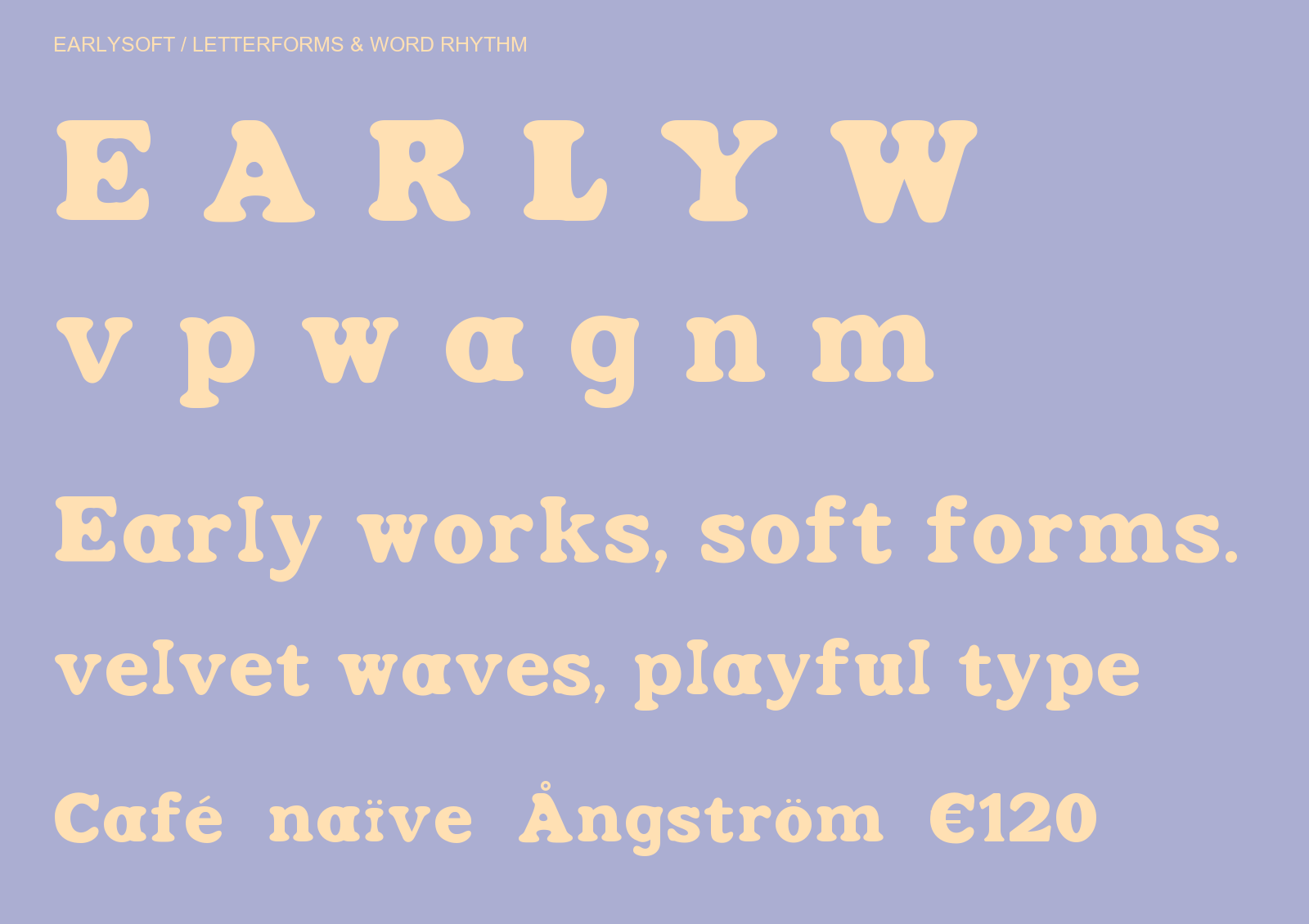 Earlysoft refined letterforms and words.