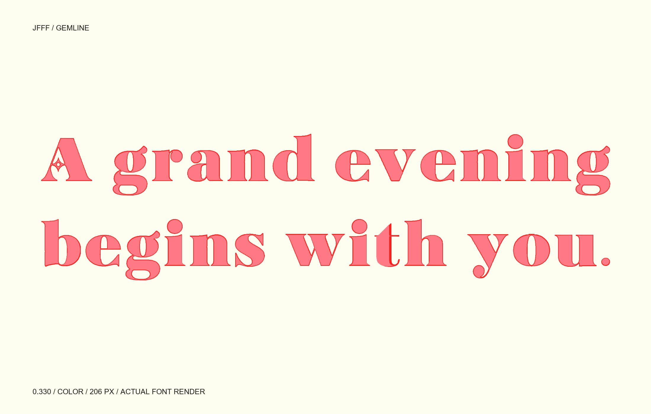 Gemline color: A grand evening begins with you.