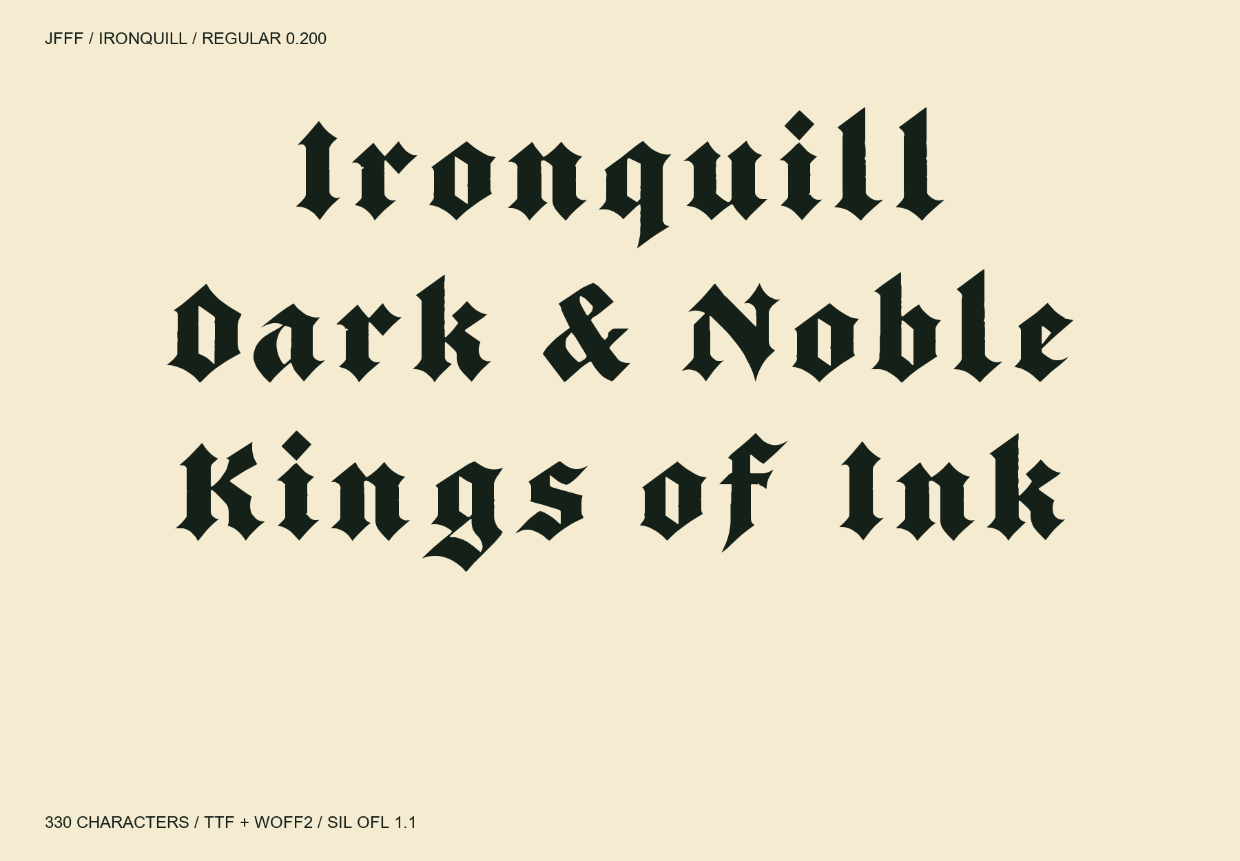 Ironquill 블랙레터 서체