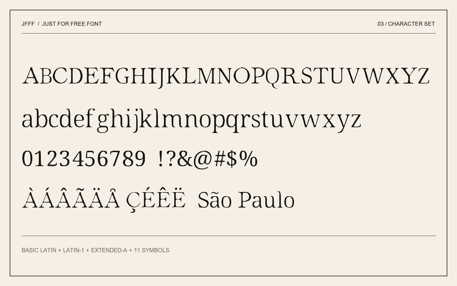 Place Editorial Study uppercase, lowercase, figures and accented Latin specimen.