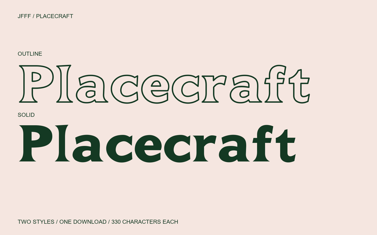 Placecraft family: Outline and Solid together in one free download.