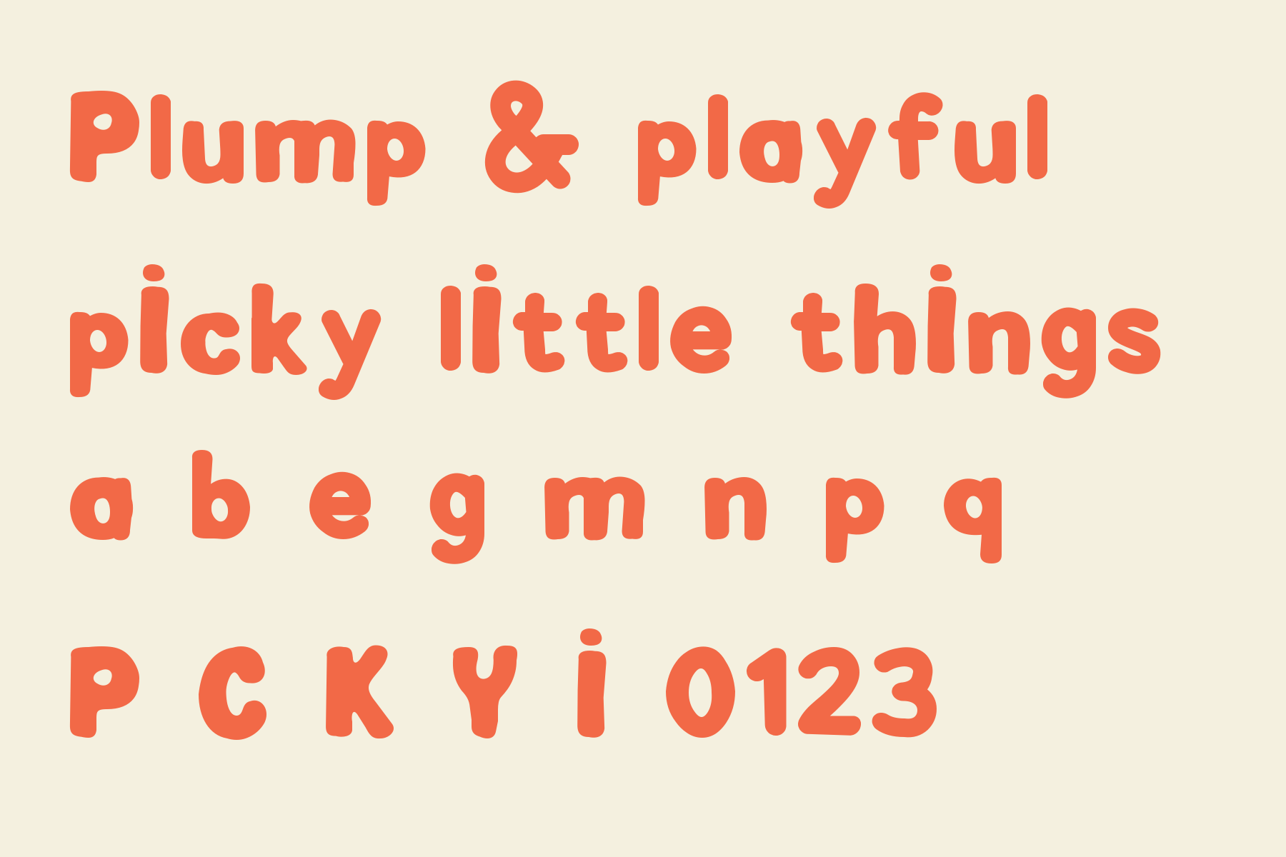 Plumpick word specimens