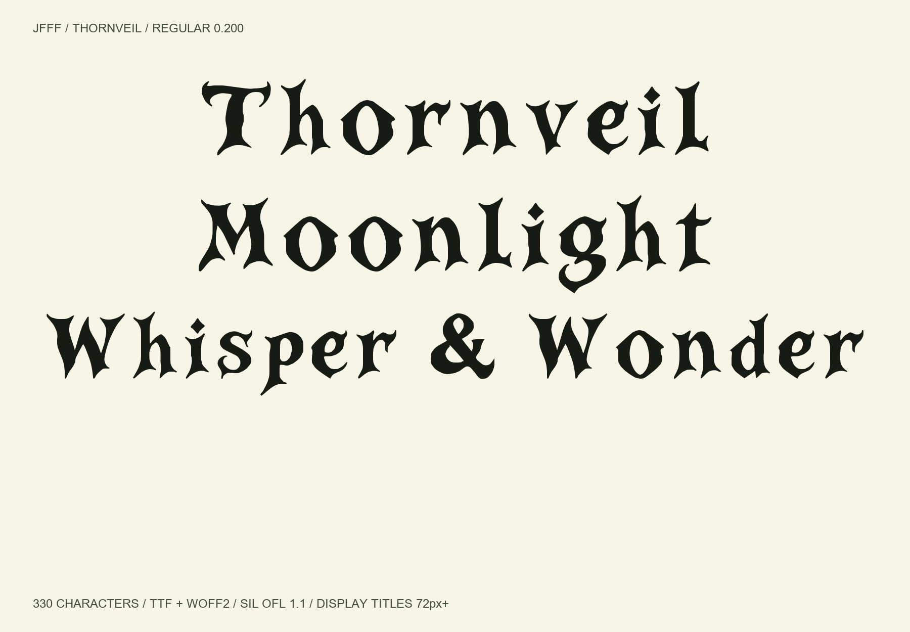 Thornveil 제목용 서체