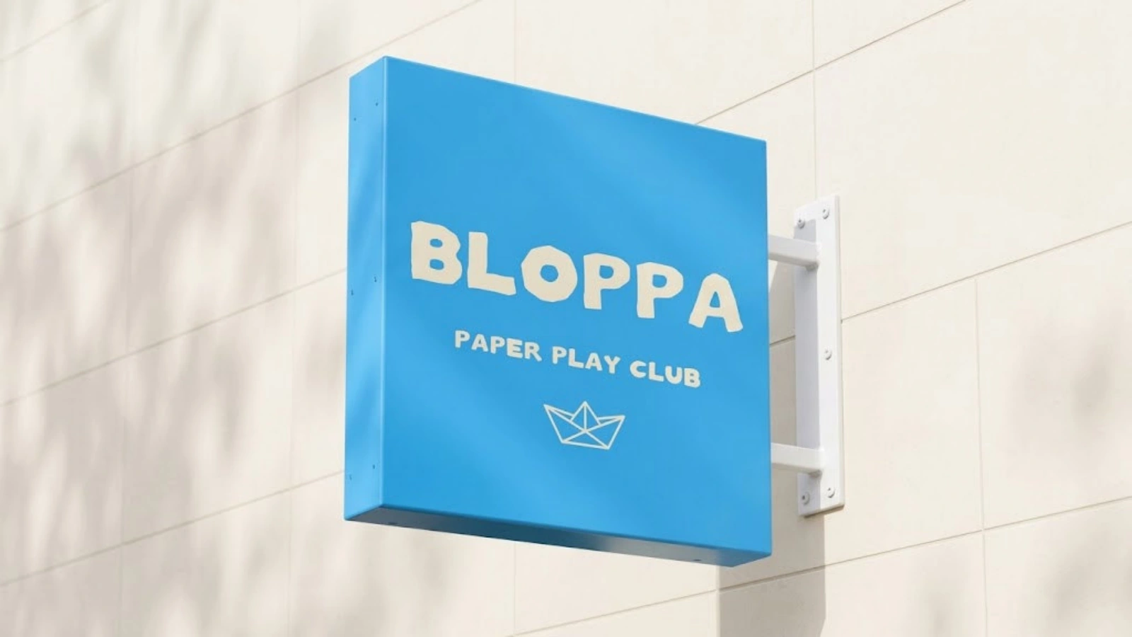 BLOPPA Paper Play Club wall sign.