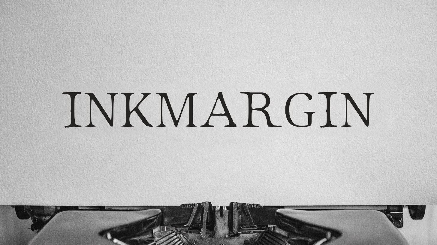 INKMARGIN on paper in a typewriter.