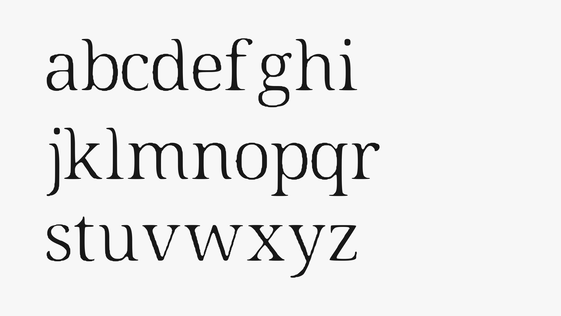 INKMARGIN lowercase alphabet.
