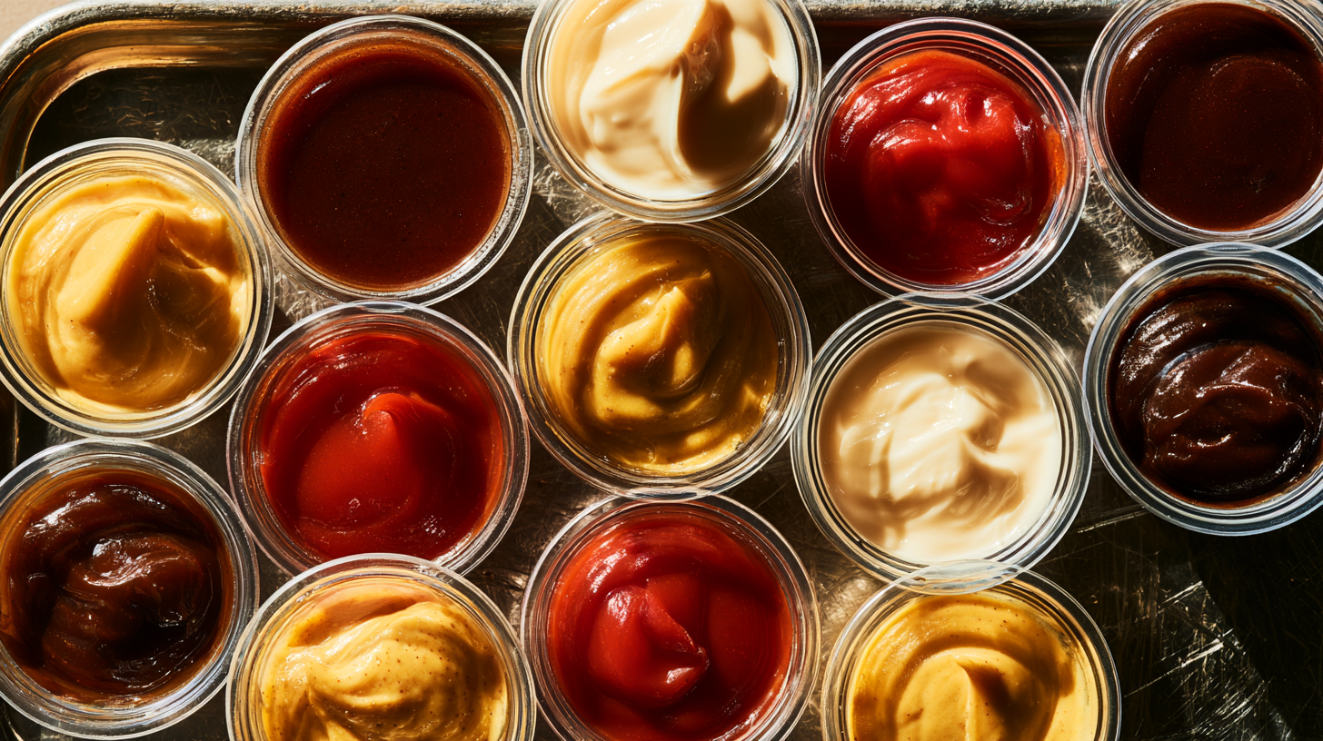 Food mood image showing an assortment of sauces.